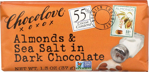 Chocolove Chocolate Bar, Almonds & Sea Salt in Dark Chocolate, 1.3 Ounce