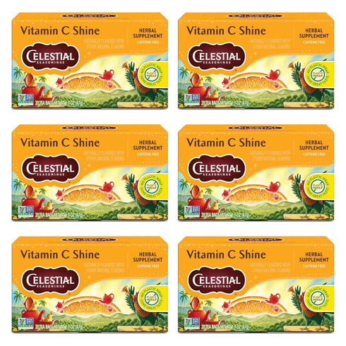 Celestial Seasonings Vitamin C Shine Herbal Tea, Caffeine Free, 20 Tea Bags