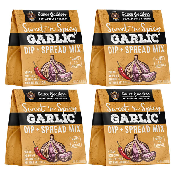 Sauce Goddess - Sweet n Spicy Garlic Dip & Spread Mix (4-Pack)