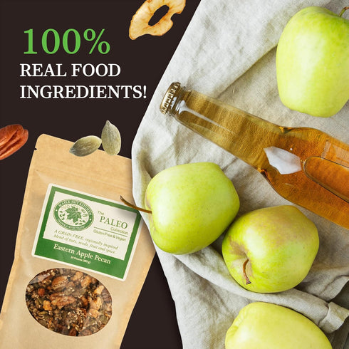 3 Pack Maple Nut Kitchen Eastern Apple Pecan Paleo Granola Grain Free, Vegan, Gluten Free, No Sugar Added, Low Carb