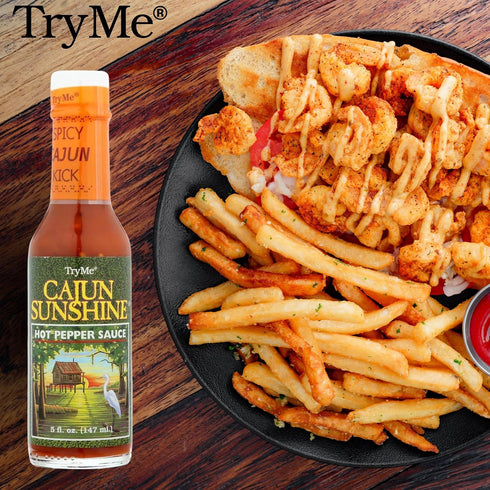 5oz (Pack 3) Try Me Cajun Sunshine Hot Pepper Sauce, Bottle