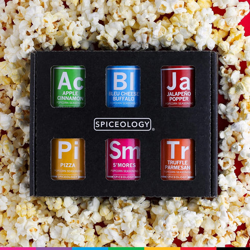 Pack 6 Set Spiceology Popcorn Seasoning Variety Gourmet Popcorn Spices & Seasonings Apple Cinnamon, Bleu Cheese
