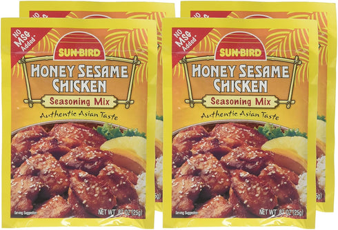 Sun Bird Packets 0.88 (Pack 4) Honey Sesame Chicken Seasoning Mix - Asian Chicken Recipe - Ounces Each