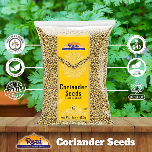 Rani Coriander (Dhania) Seeds Whole, Indian Spice, 14oz (400g) - All Natural, Vegan, Gluten Friendly