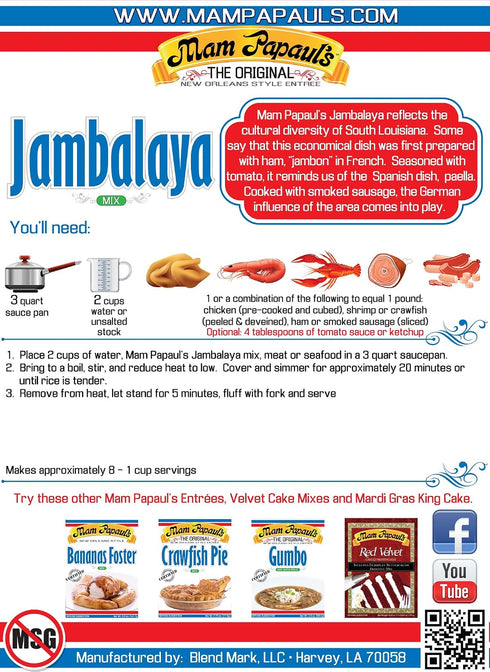 3pk Mam Papaul's Jambalaya Mix