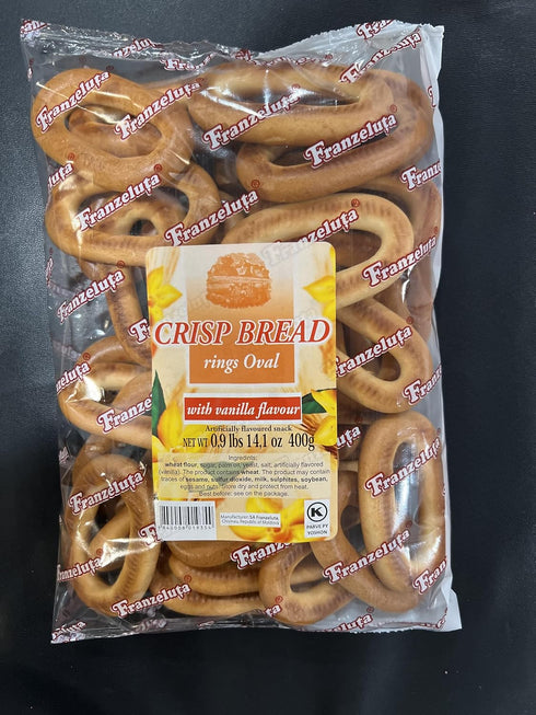Generic Traditional Oval Crisp Bread Rings with Vanilla Flavor, Russian Sushka, 14.1 Oz