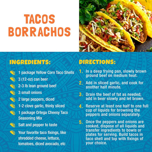 1 (Pack 12) Ortega Seasoning Mix, Cheesy Taco Seasoning, Ounce