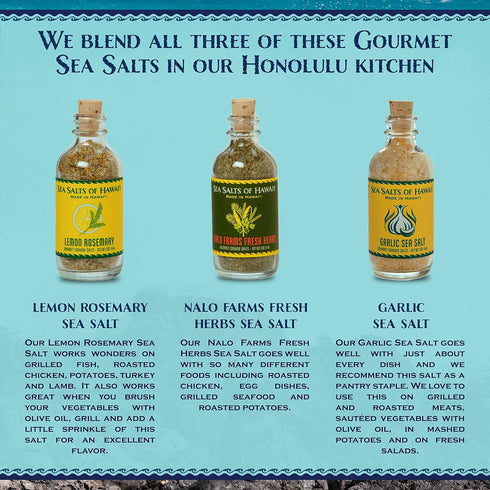 Set Set) 2oz. (6oz. Sea Salts of Hawaii Seasoning Sea Salts Spice (Chef Great for Grilling, Cooking and Gifting. All