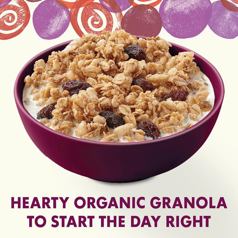 11 oz Cascadian Farm Organic Granola, Cinnamon Raisin Cereal, Resealable Pouch