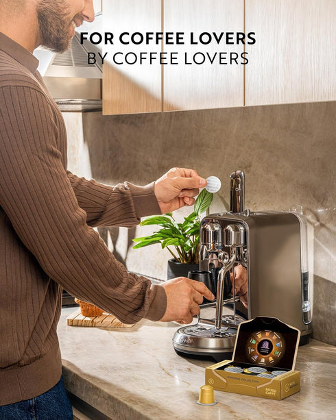 120 Pack 6 ROSSO CAFF Espresso Coffee Pods for Nespresso Original Machines, Premium Capsules, Variety Value Flavors