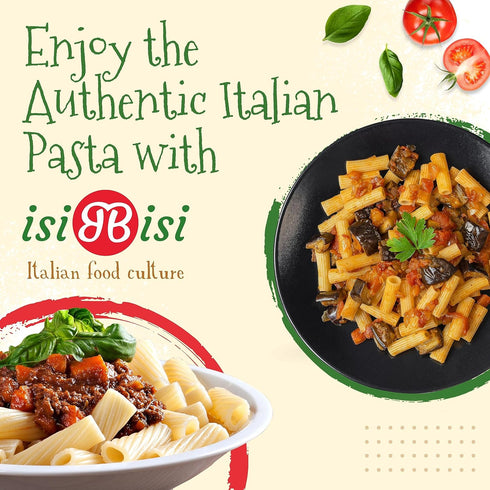 3-Pack isiBisi Gluten-Free Rigatoni Pasta, - Artisanal Corn and Rice Noodles - Vegan, Non-GMO, Made in Italy