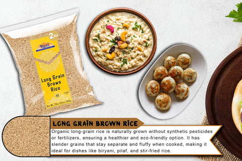 32oz (2lbs) 908g Rani Long Grain Brown Rice ~ All Natural | Gluten Friendly | Vegan | Non-GMO | Kosher | Product of USA