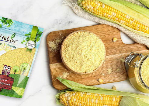 5 Food to Live Corn Flour, Pounds - Made from Whole Grain, Finely Ground Meal, Vegan, Kosher, Bulk, Great for Cooking