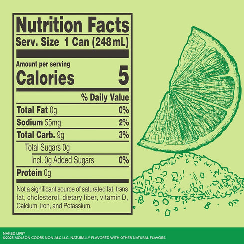 4 pack, 8.4 oz Naked Life Non-Alcoholic Drinks, Margarita, Zero Sugar, Low Calorie, Alcohol-Free Cocktails fl cans