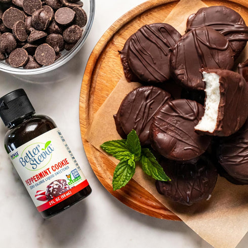 NOW Foods BetterStevia Peppermint Cookie Liquid Sweetener, Zero-Calorie, Keto Friendly, 2-Ounce