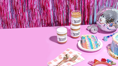 8 KWEEN Oat Haus Birthday Cake Granola Butter | Peanut-free, Almond (Tree-Nut) Free, & School-Safe (Top Allergen Free)