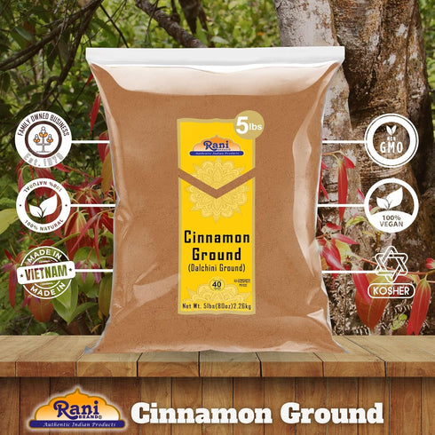 80oz (5lbs) 2.27kg Rani Cinnamon Powder (Ground) Spice Bulk ~ All Natural | Salt-Free | Vegan | No Colors | Gluten