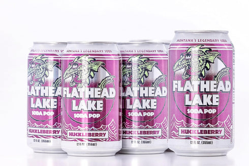 (24 Pack) Flathead Lake Soda Pop (Huckleberry Cans)