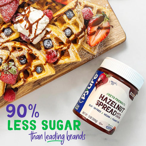 Pyure Keto Hazelnut Chocolate Spread, Sugar-Free, Low Carb, Vegan Nutella Alternative, 13 oz Jar