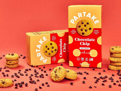 4 8 (4 Partake Soft-Baked Cookies - Chocolate Chip | Boxes | Vegan & Gluten Free | Free of Top Allergens- Dairy Free