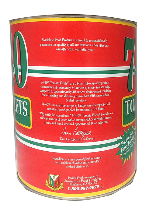 Stanislaus 74-40 102 oz , Tomato Filets (Strips of Peeled Tomatoes)