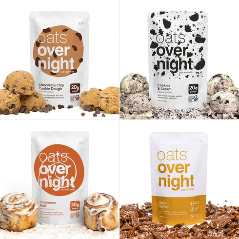 Pack (8 Pack Oats Overnight Dessert Variety - High Protein, High Fiber Breakfast Protein Shake - Gluten Free, Non GMO