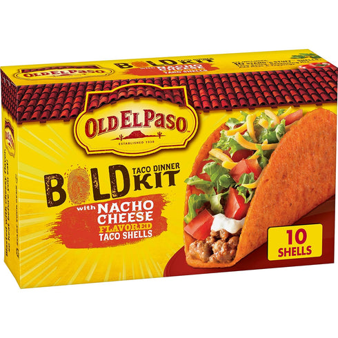 Old El Paso Bold Taco Dinner Kit with Nacho Cheese Flavored Stand