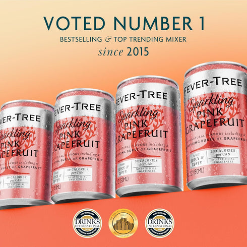 5.1 oz Pack 24 Fever-Tree Sparkling Pink Grapefruit Premium Soda Mixer for Cocktails and Mocktails, fl Cans