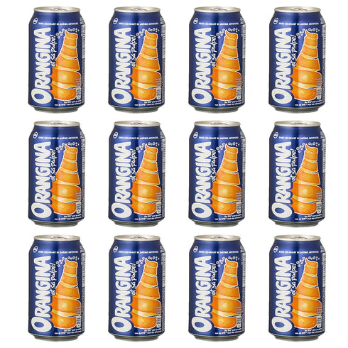 Orangina et sa Pulpe - French Imported Orange Pulp Soda Cans (12 Pack,