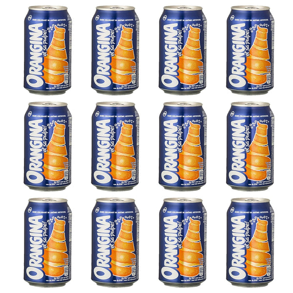 Orangina et sa Pulpe - French Imported Orange Pulp Soda Cans (12 Pack,