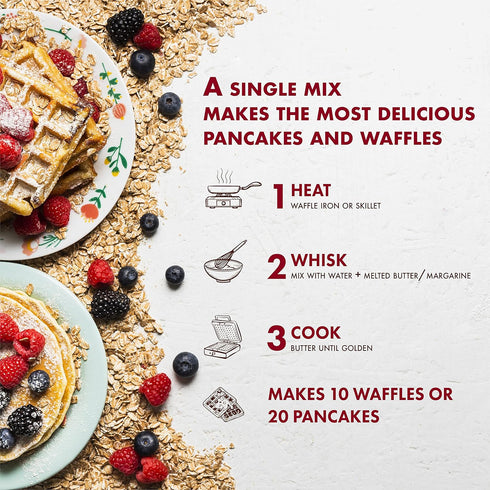 Classique Fare Belgian Waffle Mix, 16 Oz Boxes (Pack of 3), Makes Waffles, Pancakes, Muffins & Crepes
