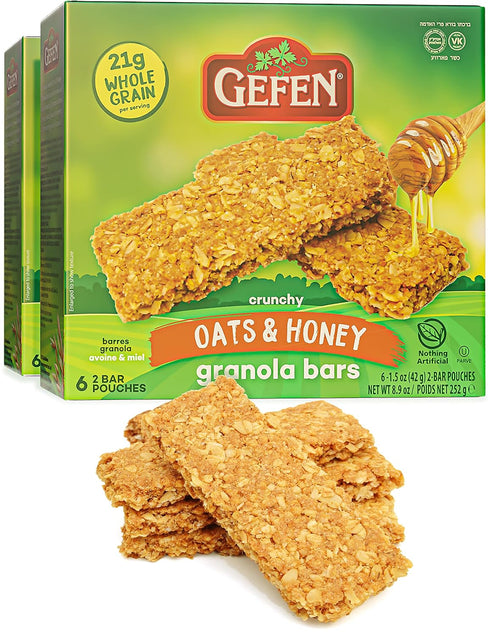 Gefen Oats N' Honey Granola Bar (2 Pack = 24 Bars) |