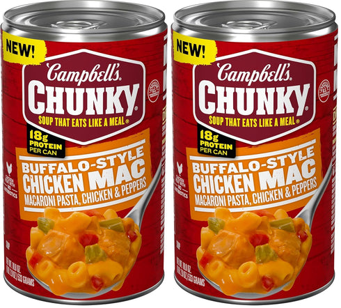Campbells Chunky Buffalo-Style Chicken Mac Soup, 18.8 oz Can (Pack of 2)
