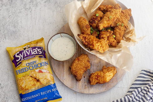 10oz (Pack 9) Sylvias Crispy Fried Chicken Mix, Seasoning Mix for Perfect Crispy Fried Chicken to make at Home, Bag