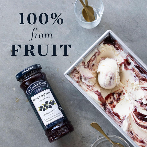 10oz 100% Pack 6 St. Dalfour Black Raspberry Fruit Spread - - from Fruit, No Artificial Ingredients, Non-GMO, No Cane