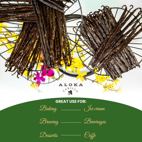 25 Count Organic Madagascar Vanilla Beans Grade A Bourbon Pods | Gourmet Whole Vanilla Beans for Baking, Cooking