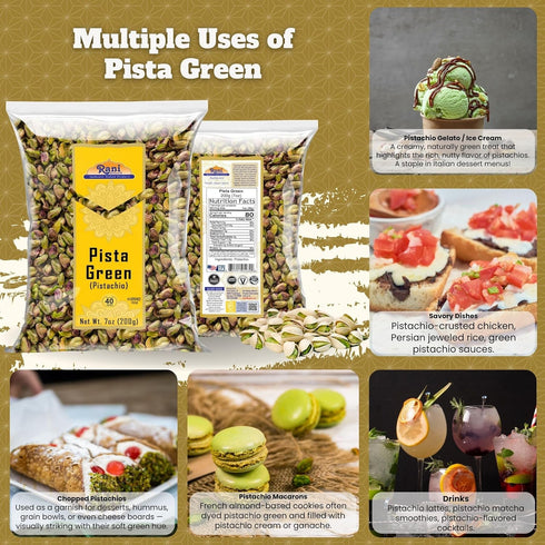 7oz (200g) Rani Pista (Pistachio) Green ~ All Natural | Gluten Friendly | Vegan | NON-GMO | Kosher | No Salt or fillers