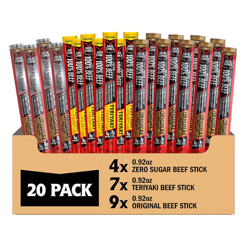 Jack Link's Beef Jerky Sticks Variety Pack - Original, Teriyaki & Zero