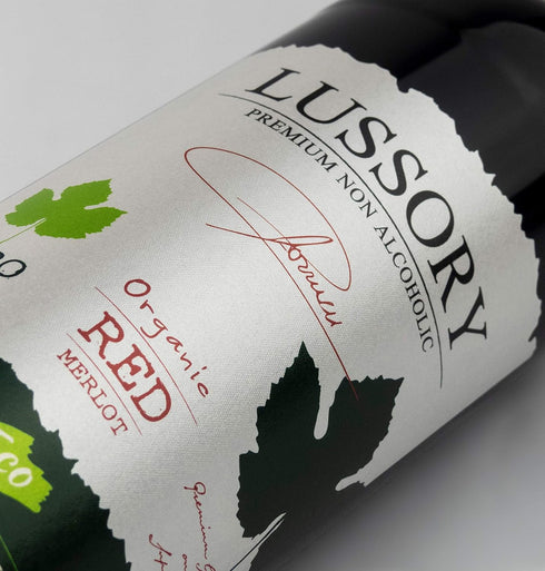 0.0% (750ml, 1 Lussory Organic Merlot Dealcoholized Non Alcoholic Wine Red From Spain, Low Calories, Organic, Vegan