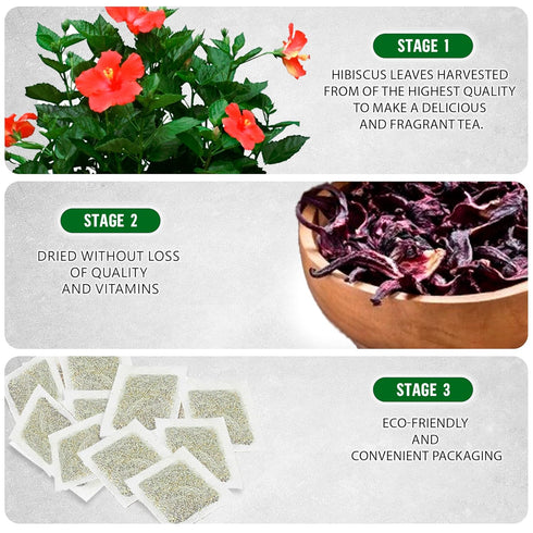 TeaDreamTea Hibiscus Tea Bags - 100 Bleach-Free, Caffeine Free Dried Hibiscus Flowers for Hot or Iced Herbal Tea