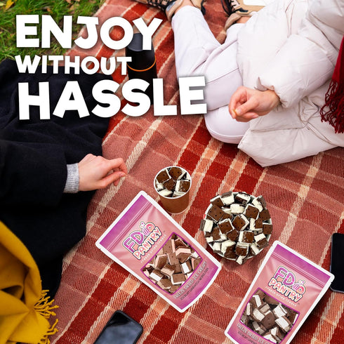 2.5oz (2 pack) Freeze Dried Icecream Sandwich Bites, Neapolitan & Vanilla - Crunchy & Sweet Freeze Dried Dessert Snack
