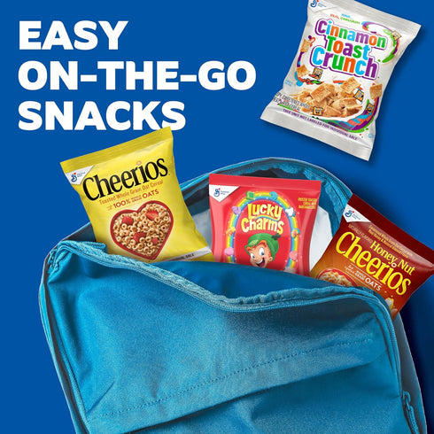 General Mills Pack, 8 9.14 oz Breakfast Cereal Variety Lucky Charms, Cinnamon Toast Crunch, Cheerios, and Honey Nut