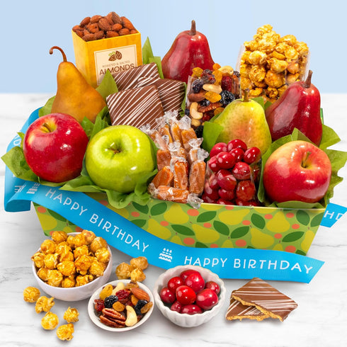 Orchard Delight Gourmet Gift Basket for Birthdays - Fresh Fruit & Treats