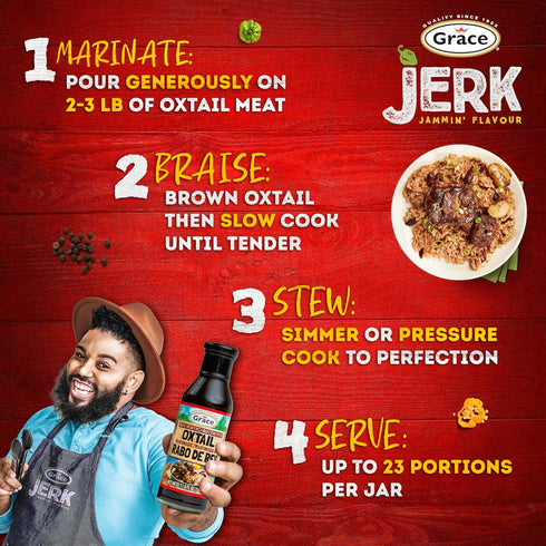 11.8oz 2 Pack Grace Oxtail Marinade - - Jamaican Oxtail Seasoning & Marinade for Meats - Prepare Beef Oxtails Meat