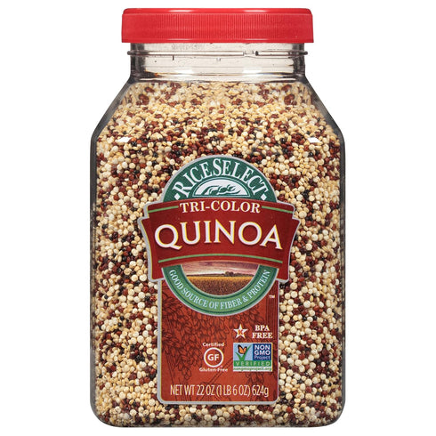 RiceSelect Tri-Color Quinoa, Premium Gluten-Free Seed, Star-K Kosher, and Non-GMO Quinoa, 22-Ounce