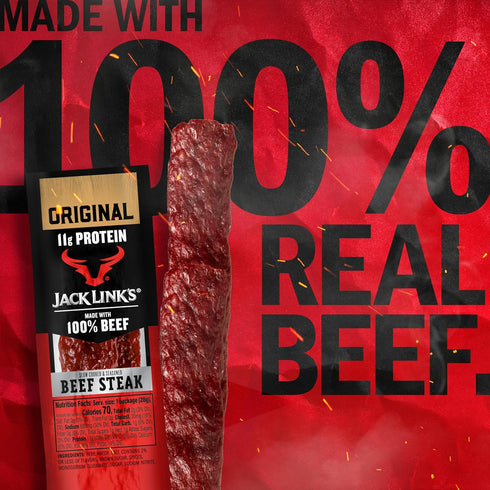 1 oz., 12 Count 11g 1g Jack Links Premium Cuts Beef Steak, Original, Great Protein Snack of Protein and of Carbs per
