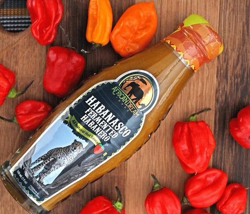 Habanasco Fermented Habanero Hot Sauce, 5 fl oz Glass Bottle by African Dream Foods | All-Natural Vinegar