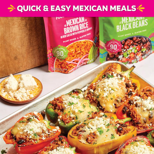 10 oz (Pack 6) SOMOS Spicy Refried Beans - Gluten Free, Non-GMO, Vegan & Microwavable Meals Ready to Eat - Delicious