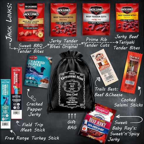 Pack Package Beef Jerky Gift Baskets For Men - Meat And Cheese Gift Baskets, Birthday Gifts For Men Who Have Everything