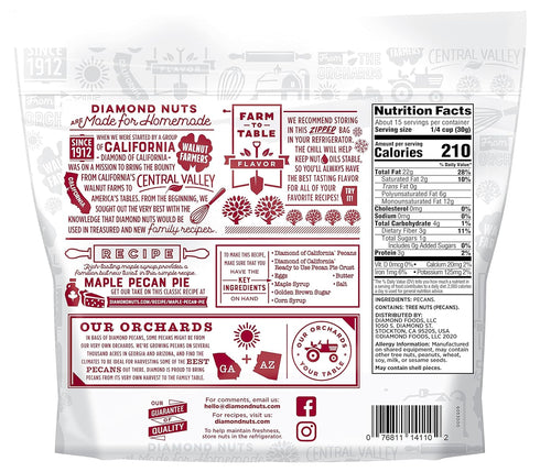 16oz 1 Count Diamond of California Pecan Halves